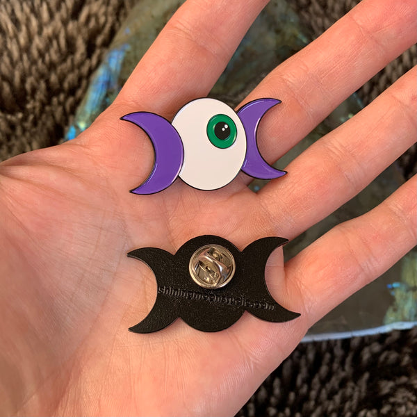Triple Moon Eye Enamel Pin